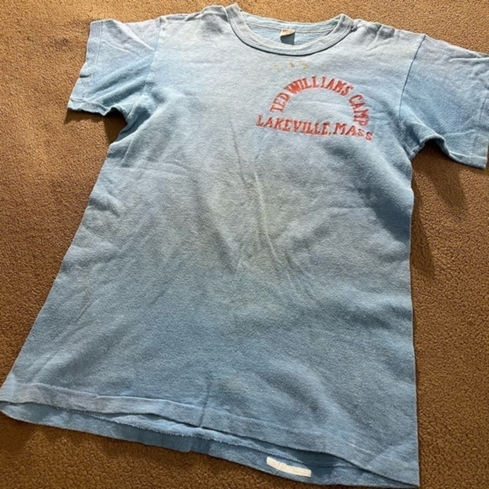 VINTAGE 60’S TED WILLIAMS SUMMER CAMP BASEBALL MEDIUM T-SHIRT LAKEVILLE, MASS